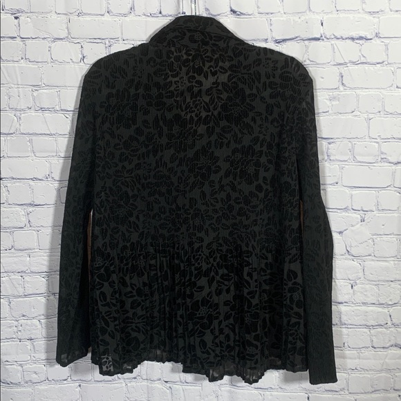 Toffee Apple Womens VTG Velvet Burnout Button Down Black Size XL Corduroy Floral - Picture 6 of 6